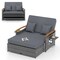 Wicker Outdoor Daybed with Folding Privacy Panels and Storage Ottoman